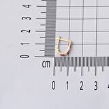 Kırmızı Beyaz 14 Ayar Altın Bebek Küpesi