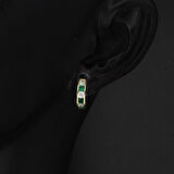 Yeşil Taşlı 14 Ayar Altın Halka Bebek Küpesi