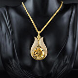 Favori Lâle Tuğralı 14 Ayar Altın Kolye