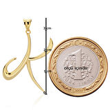 K Harfi 14 Ayar Altın Kolye