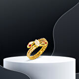 Yılan Başlı Burma 14 Ayar Altın Yüzük