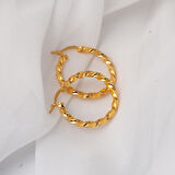 Burgu 2,5 cm. Çaplı 22 Ayar Halka Küpe