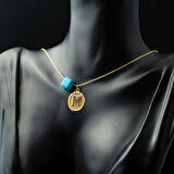 M Harfi Oval Altın Kolye 