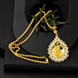 Damla Çerçeve Tuğralı Altın Kolye