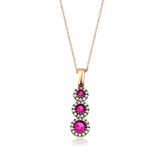 Pembe Taşlı Rose Altın Kolye