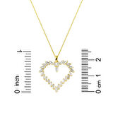 Baget Taşlı 14 Ayar Altın Kalpli Kolye