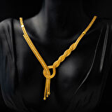 Burmalı Taşsız Altın Takı Seti