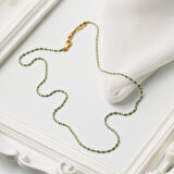 Turkuaz Mineli 14 Ayar Altın Zincir Kolye