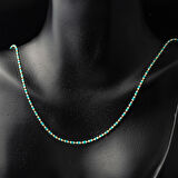 Yeşil Mineli 14 Ayar Altın Zincir Kolye