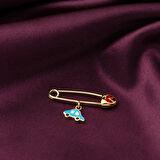 Arabalı 14 Ayar Altın Çengel İğnesi