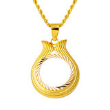 Çeyrek Altın Çerçevesi Lale Kolye