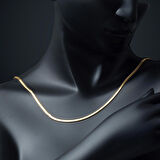 60 cm. 22 Ayar Altın Balıksırtı Zincir