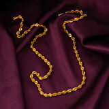 14 Ayar Aynalı Burma Zincir 50 cm