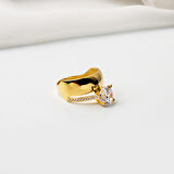 14 Ayar Altın Tektaş Alyanslı Yüzük