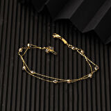 14 Ayar Altın 2 Sıra Zincirli Bileklik