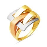 3 Renkli 14 Ayar Altın Yüzük