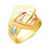 14 Ayar Altın Taşsız Piramit Yüzük