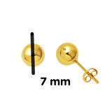 14 Ayar Altın Top Küpe 7 mm.