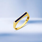 Lacivert Mineli 14 Ayar Altın Yüzük