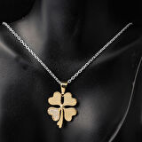 4 Yapraklı Yonca 14 Ayar Altın Kolye Ucu