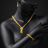 Tasarım Kemerli Örgü Altın Takı Seti