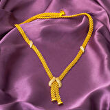 Tasarım Kemerli Örgü Altın Takı Seti