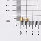Parıltı Kumlu 14 Ayar Yassı Top Altın Küpe 7 mm.