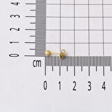 3 mm. Kumlu 14 Ayar Top Altın Küpe