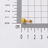 Kalemli Büyük Sarı Altın Top Küpe 7 mm.