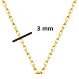 Halkalı 14 Ayar Altın Üniseks Zincir Kolye 50 cm.