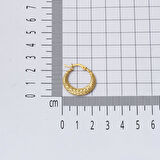 14 Ayar 2,5 cm. Çaplı Desenli Halka Altın Küpe