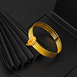 Tuğralı 3 Sıra Trabzon Hasır Kelepçe Altın Bilezik