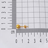 22 Ayar Buzul Altın Top Küpe 6 mm.