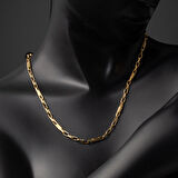 Versace Halkalı Altın Zincir Kolye 14 Ayar 55 cm.