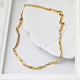 Versace Halkalı Altın Zincir Kolye 14 Ayar 55 cm.