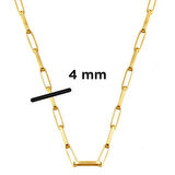 14 Ayar Ataç Altın Zincir Kolye (4 mm Enli) 45 cm.