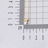 T Harfi 14 Ayar Altın Taşsız Minimal Harf Kolye