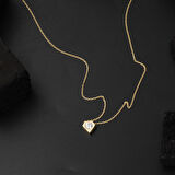 Minimal Tasarım Tektaşlı 2'li 14 Ayar Altın Set