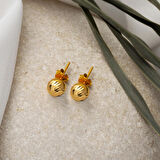 Kalemli 22 Ayar Sarı Altın Top Küpe 7 mm.