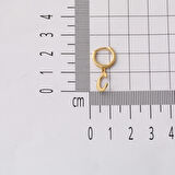 C Harfi Halka Küpe 14 Ayar Sarı Altın