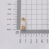 Tek Taşlı 14 Ayar Altın Göbek Piercing