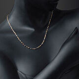 14 Ayar Renkli Dorika Toplu Altın Zincir Kolye