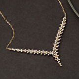 14 Ayar Markiz Taşlı Tasarım Altın Üçlü Set