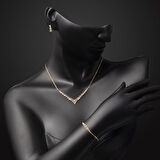 Minimal Tasarım 14 Ayar Altın Nişan Seti