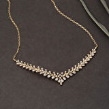 Modern Tasarım 14 Ayar Altın Hanımeli Takı Seti