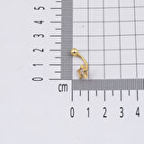 Yıldız Tek Taşlı 14 Ayar Kadın Göbek Piercing