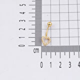 Kalp 14 Ayar Altın Kadın Göbek Piercing