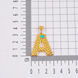 A Harfi Kalpli 22 Ayar Sarı Altın Kolye