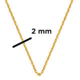 Force 14 Ayar Altın Zincir Kolye (2 mm Enli) 65 cm.