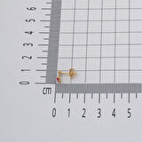 Kirazlı 14 Ayar Altın Çivili Çocuk Küpesi